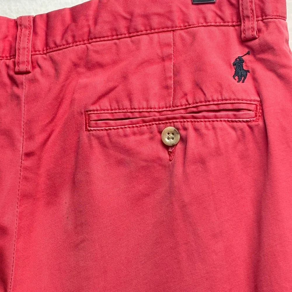 Polo Ralph Lauren Pleated Chino Shorts Salmon Cotton Preppy Coastal VTG‎ Y2K 32